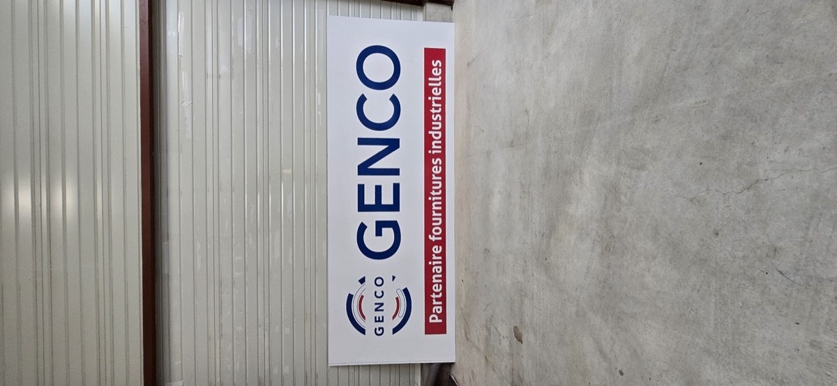 Enseigne professionnelle GENCO réalisée par ATELIER L