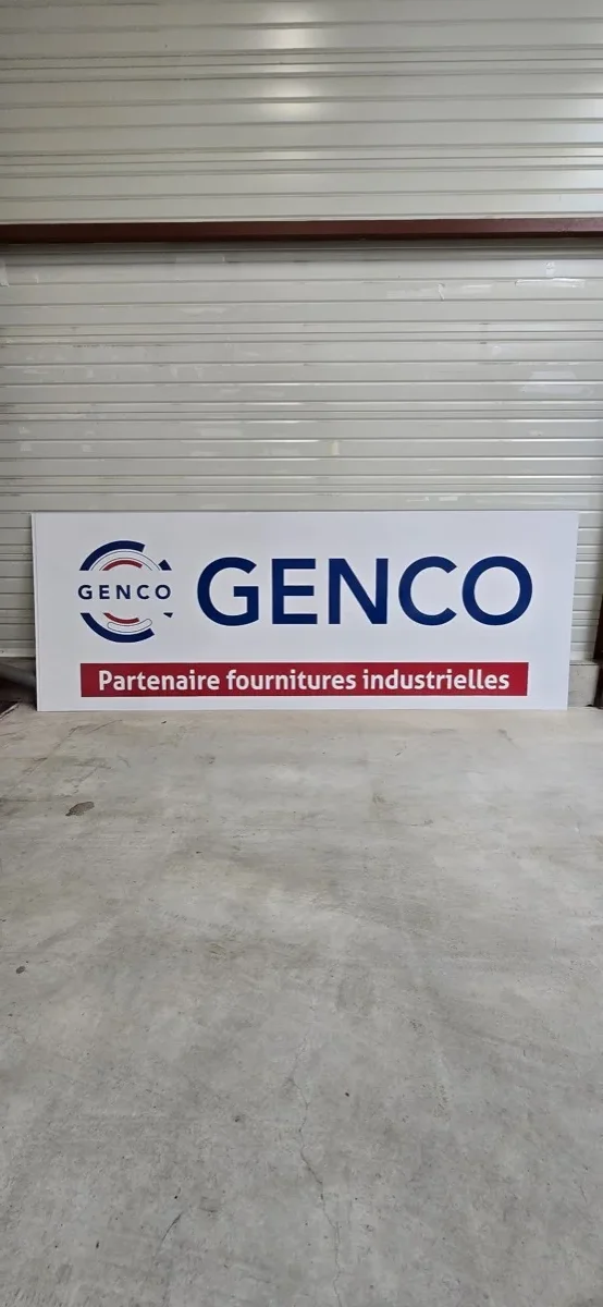 Enseigne professionnelle GENCO réalisée par ATELIER L